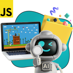 Язык программирования JavaScript + AI. Проектное обучение + геймификация + AI-помощники - КИБЕРшкола программирования для детей, компьютерные курсы для школьников, начинающих и подростков - KIBERone г. Куркино